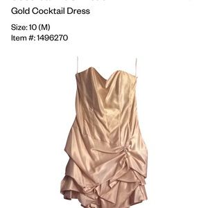 Gold cocktail dress